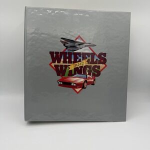 VTG 80s Wheels And Wings Binder 2 Books Transportation Cards Military Race Cars
